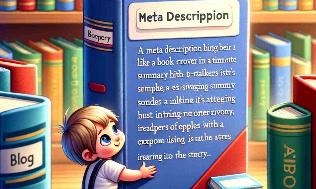 The importance of meta descriptions in SEO showing how concise summaries improve click-through rates and search engine visibility
