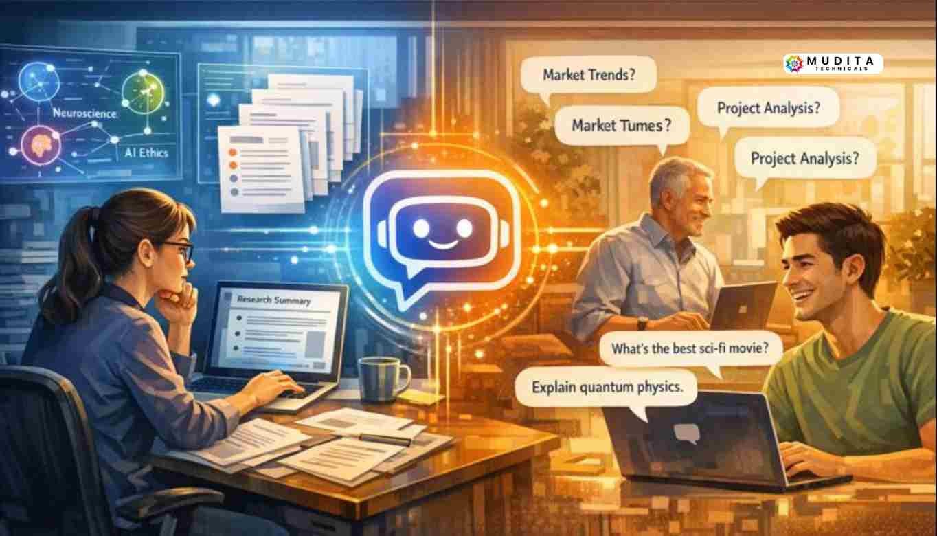 showing people using an AI assistant for research, analysis, and everyday questions, representing practical use cases of the 5 Best Large Language Models in 2025 / 2026.