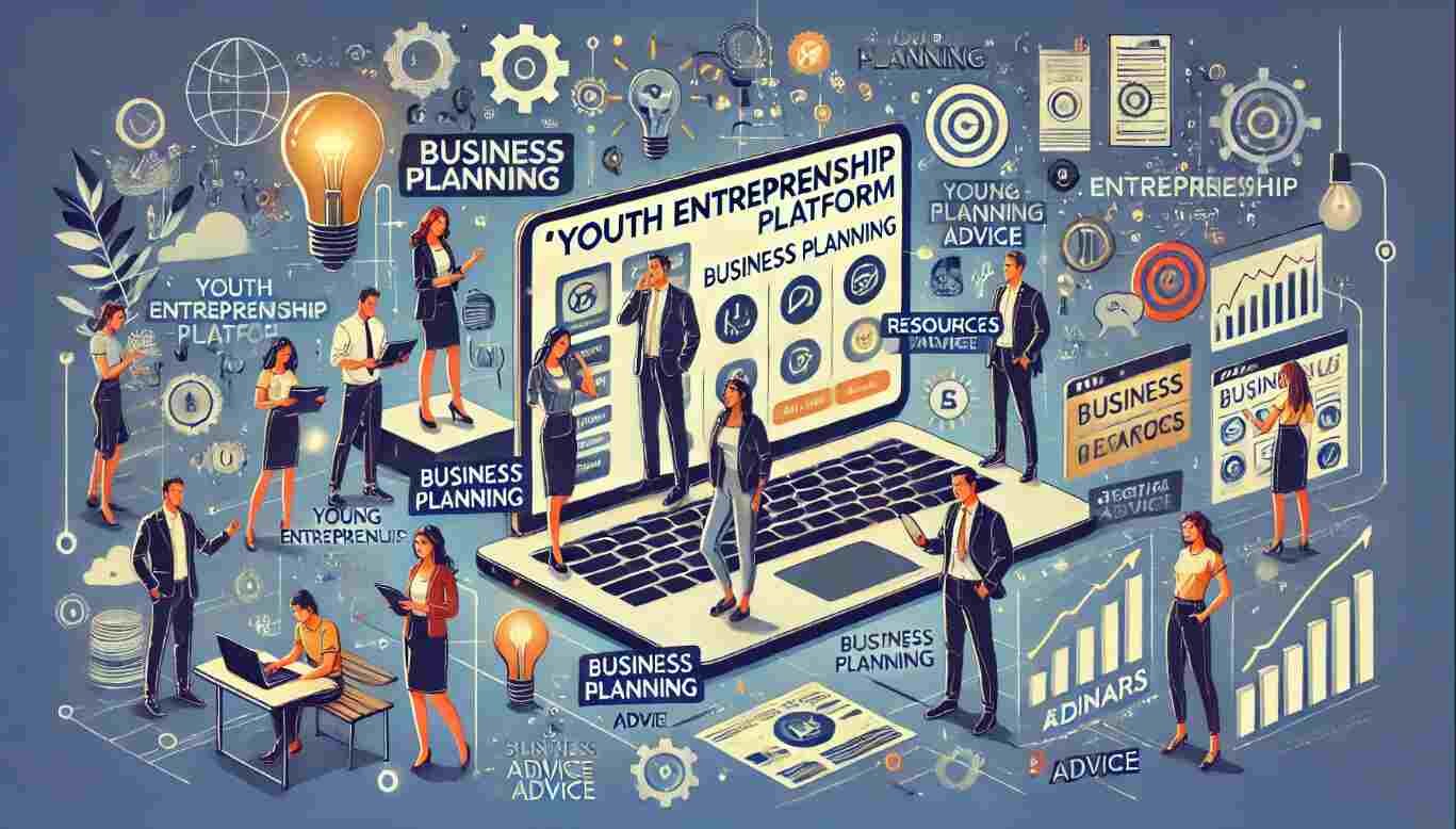 Youth entrepreneurship platform supporting young innovators with resources, mentorship, and tools to develop and launch business ideas.