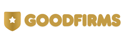 GoodFirms logo featuring a gold shield icon symbolizing trust, credibility, and verified business reviews.