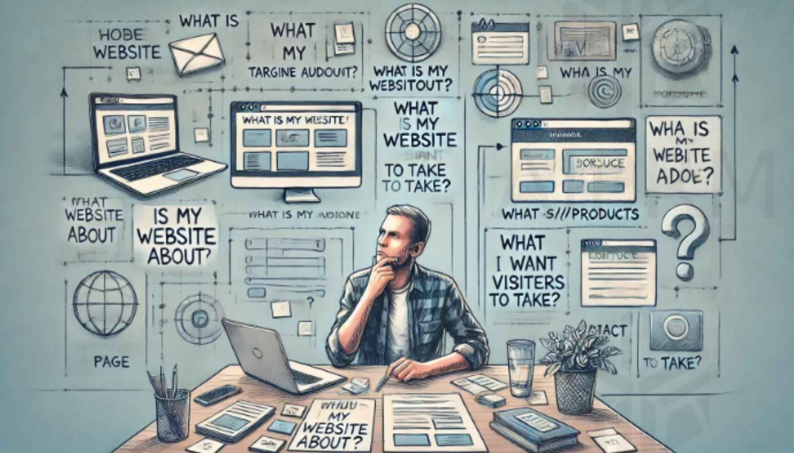 Step 1: Plan your website by defining goals, audience, structure, and essential features before starting the design process.