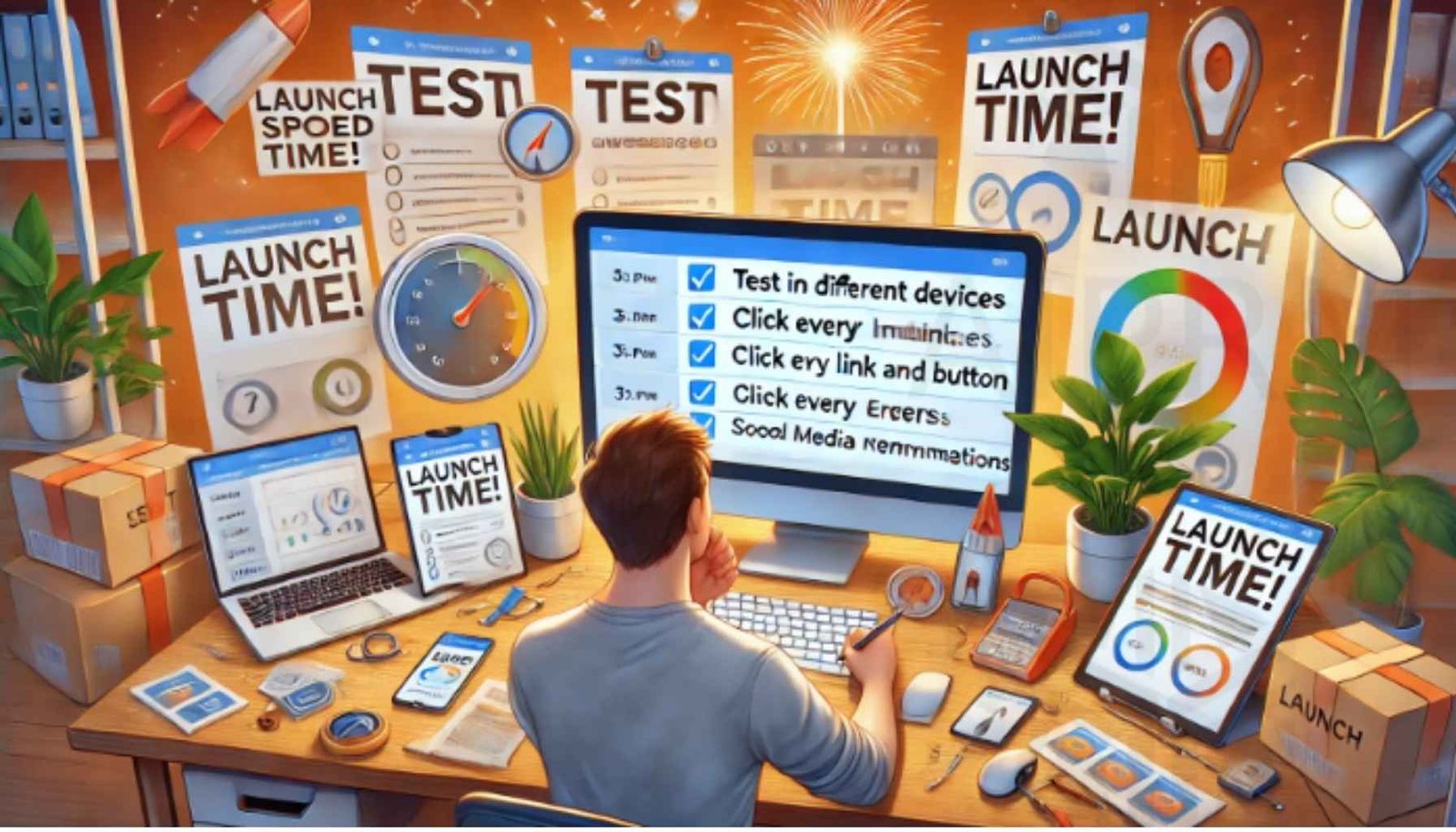 Testing before launch by checking website functionality, performance, responsiveness, and usability to ensure a smooth user experience.